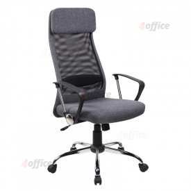 Darba krēsls Office4You DARLA pelēks audums, hromēts pamats