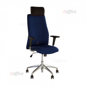 Ergonomisks biroja krēsls NOWY STYL SOLO R HR STEEL CHROME melns ZT25 ar galvas balstu