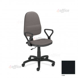 Biroja krēsls NOWY STYL PRESTIGE, ar roku balstiem, V 14, melna ādas imitācija
