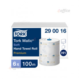Roku dvieļu rullis TORK Premium Matic Extra Soft , 2 sl., 408 lapas rullī, 21 cm x 100 m, baltā krāsā