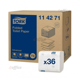 Tualetes papīrs TORK Advanced T3, 2 sl., 242 lapiņas, 19 x 11 cm, baltā krāsā