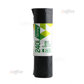 Atkritumu maisi SORTEX, tilpums 240 L, 5 gab., 50 mkr, melni, LDPE, 90 x 120 cm
