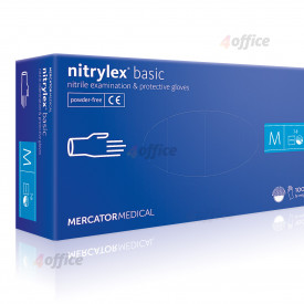 Vienreizlietojamie cimdi NITRYLEX Basic, nitrila, bez pūdera, zili, M, 100 gab/iepak