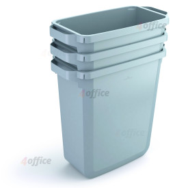 Atkritumu tvertne DURABIN® 60L taisnstūrveida, pelēka (vāciņš jāiegādājas atsevišķi)
