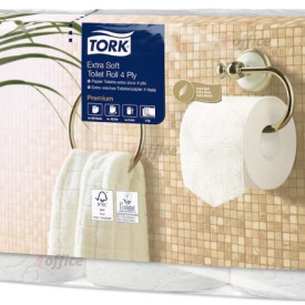 Tualetes papīrs TORK Premium Extra Soft Conventional T4, 4 sl., 153 lapiņas rullī, 9.7 cm x 19.1 m, baltā krāsā, 6 gab./iepak.