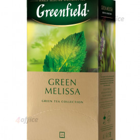 Zaļā tēja GREENFIELD GREEN MELISSA, 25 maisiņi paciņā