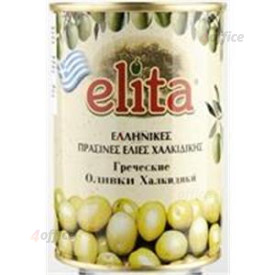 Zaļās olīvas bez kauliņiem ELITA, 850g/465g