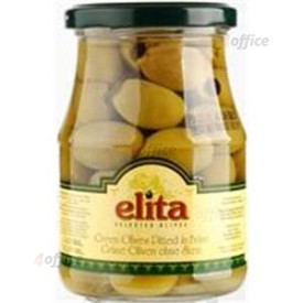 Zaļās olīvas bez kauliņiem ELITA, 370g/190g
