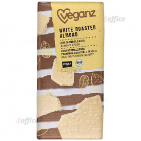 Bioloģisks vegānisks baltās šokolādes aizstājējs VEGANZ ar grauzdētām mandelēm, 80g