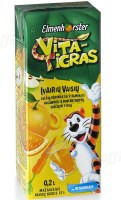 Sulas dzēriens Vita Tigras Dažādu Augļu, 0.2l