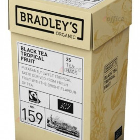 Melnā tēja BRADLEY'S bioloģiskā aromatizēta ar tropiskajiem augļiem, 25gab