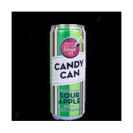 Gāzēts atspirdzinošs dzēriens CANDY CAN, ar ābolu garšu, ar saldinātājiem, 0.33l, bundža (DEP)
