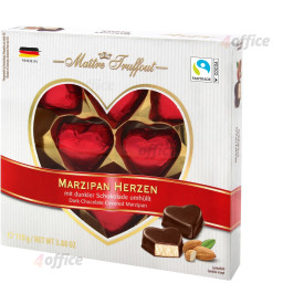 Šokolādes konfektes MAITRE TRUFFOUT Marzipan hearts, 110g