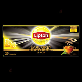 Melnā tēja LIPTON Earl Grey Lemon, 25gab