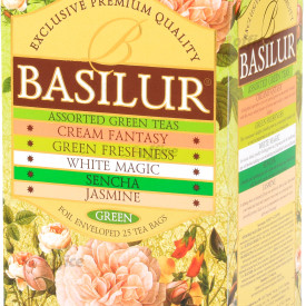 Basilur Bouquet Assorted zaļā tēja maisiņos 25 paciņas 25x1,5g 37,5g