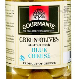 Zaļās olīves pildītas ar zilo sieru GOURMANTE, 244g