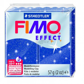 Cietējoša modelēšanas masa FIMO EFFECT, 57 g, mirdzoša zilā krāsa (glitter blue)