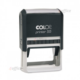 Zīmogs COLOP Printer 55, melns korpuss, zils spilventiņš