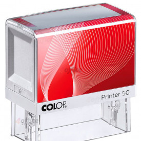 Zīmogs COLOP Printer C50, melns korpuss, zils spilventiņš