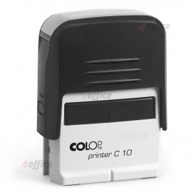 Zīmogs COLOP Printer C10 melns ar baltu korpuss/zils spilventiņš