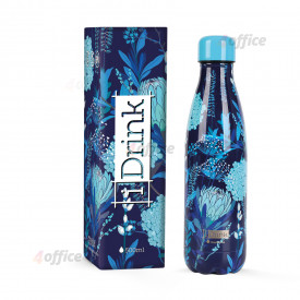 Itotal Termo pudele Blue flowers, 500ml