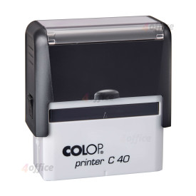 Zīmogs COLOP Printer C40, melns korpuss,melns spilventiņš