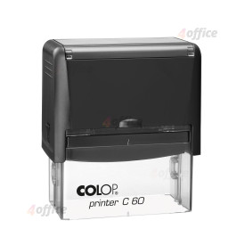 Zīmogs COLOP Printer C60, melns korpuss, zils spilventiņš
