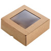 Dāvanu kaste ar lodziņu, 150 x 150 x 50 mm, brūna
