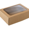 Dāvanu kaste ar lodziņu, 305 x 215x 80 mm (A4), brūna