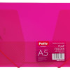 Mape ar gumiju PATIO,PP, A5 formāts, caurspīdīga, rozā krāsā