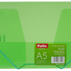 Mape ar gumiju PATIO,PP, A5 formāts, caurspīdīga, zaļā krāsā