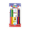 Krāsainie zīmuļi CARIOCA Bi Color Maxi, blisterī, 6 krāsas